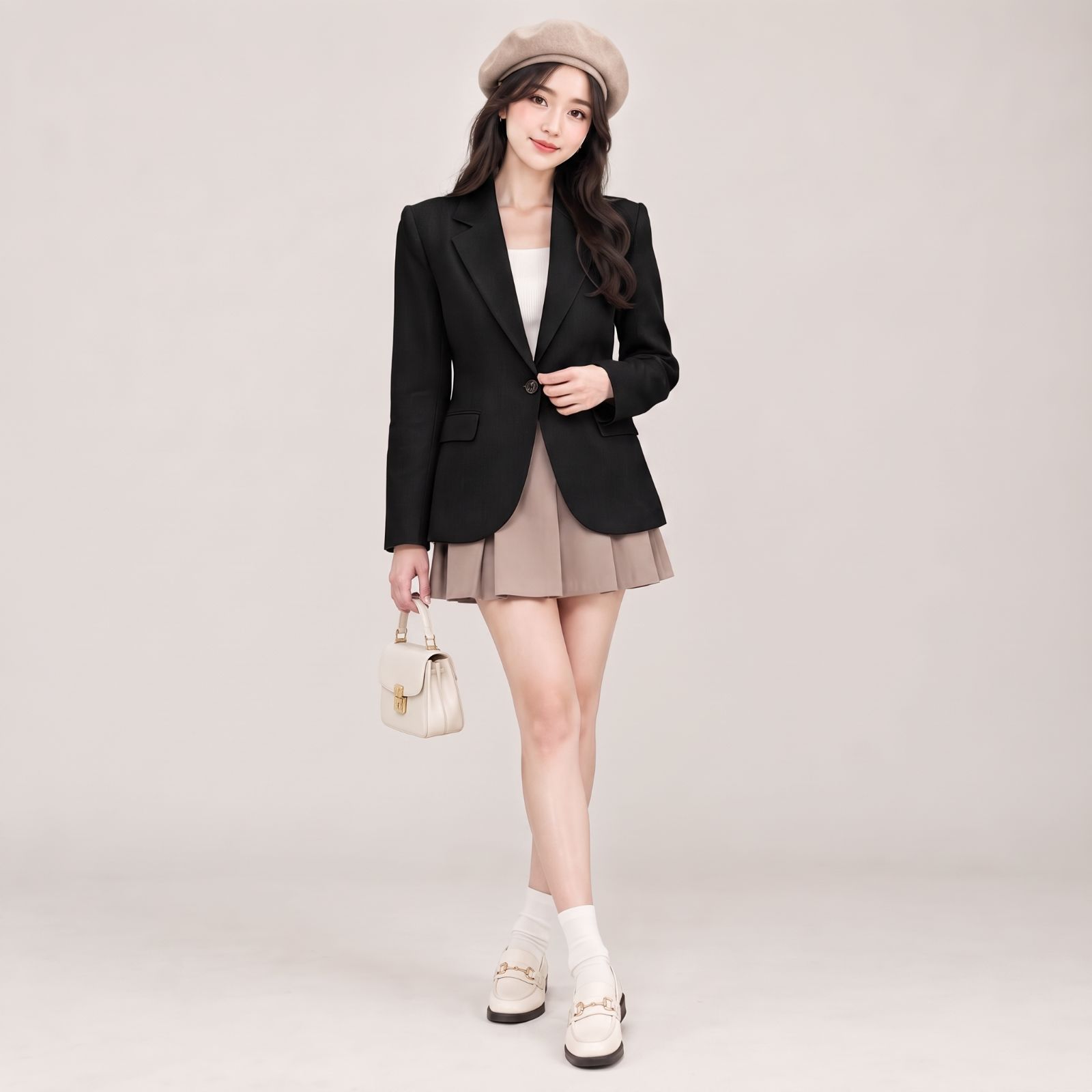Korean Blazer Wanita Casual Style - Blazer Kerja by YOUNIQ HITAM
