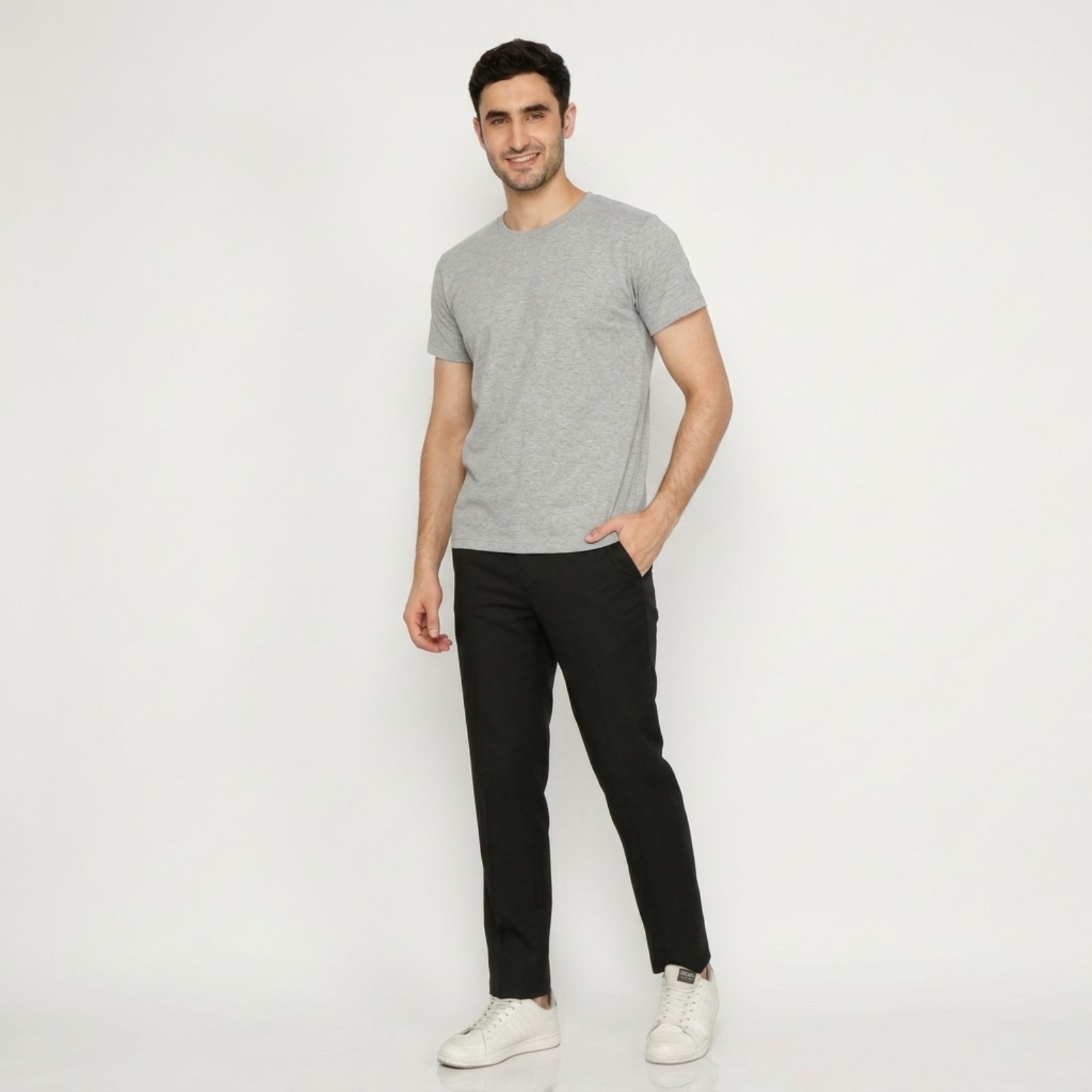 KAOS POLOS LENGAN PENDEK KATUN COMBED 30S By YOUNIQ GREY