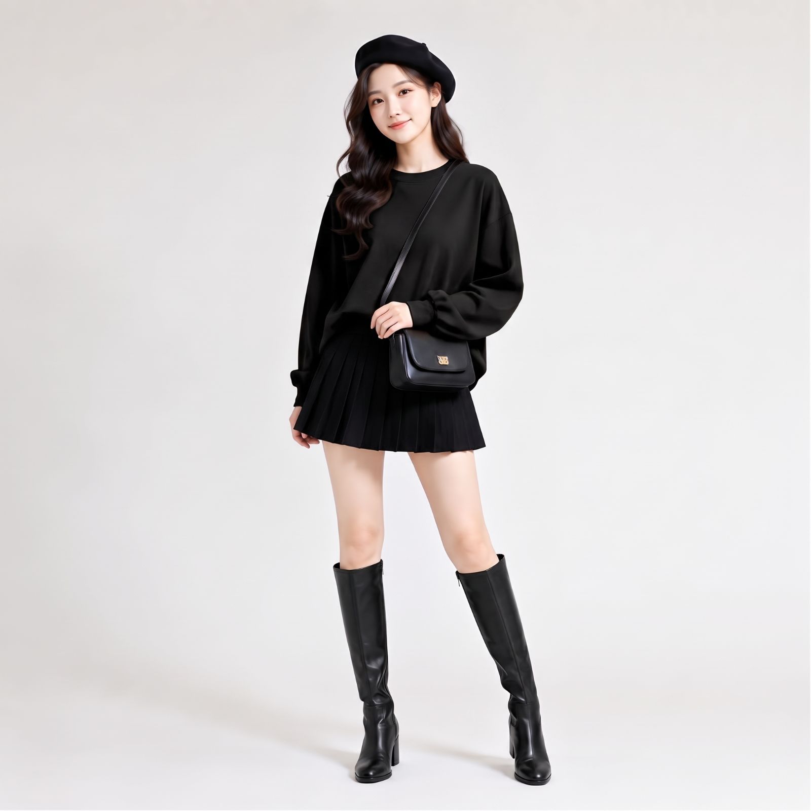 AUREL BLOUSE KNIT PREMIUM By YOUNIQ HITAM