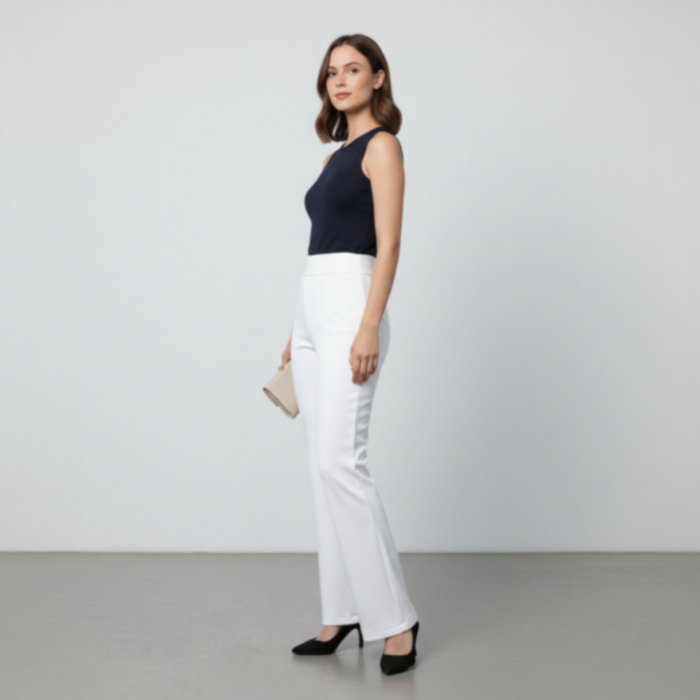 Flare Pants - Women's Scuba Pants with Flare Cut Casual Style