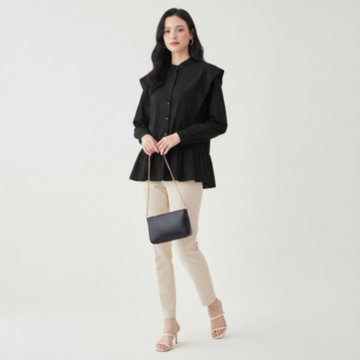 Xora Blouse - Casual Long Sleeve Popplin Blouse