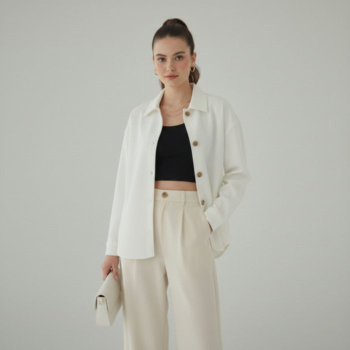 Belva Outer - Linen Outer Button Longsleeve