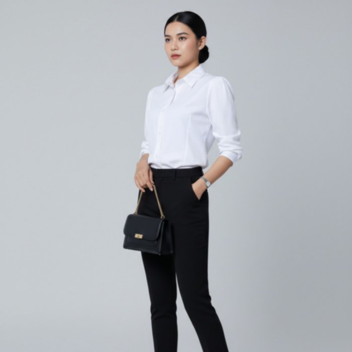 Snow Blouse Putih - Kemeja Atasan Kerja Kuliah Magang Wanita Lengan Panjang