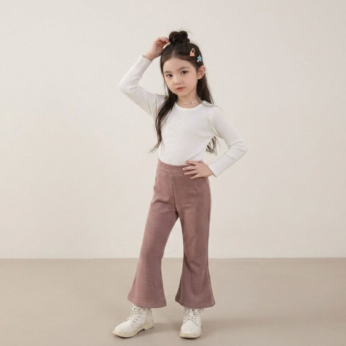 Flare Pants Anak Perempuan | Celana Cutbray Anak Perempuan Bahan Knit