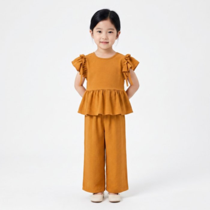 Setelan Anak Perempuan Blouse dan Celana Panjang Bahan Crinkle | Oneset Crinkle Sleeveless
