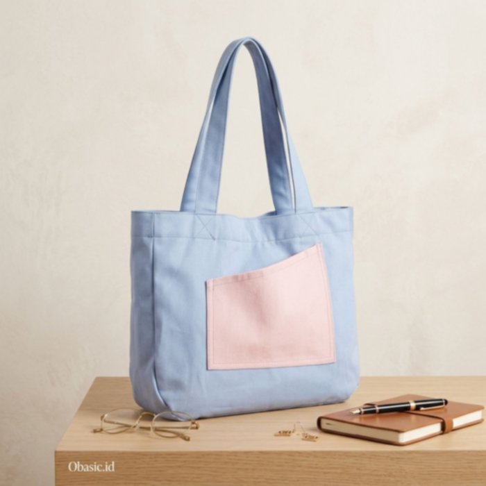 tas lucu Sekolah Kuliah dua warna kombinasi | tas korean style ToteBag