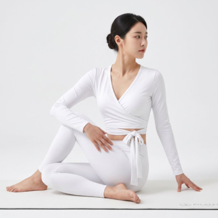 Pilates Crop Top Wanita Korea