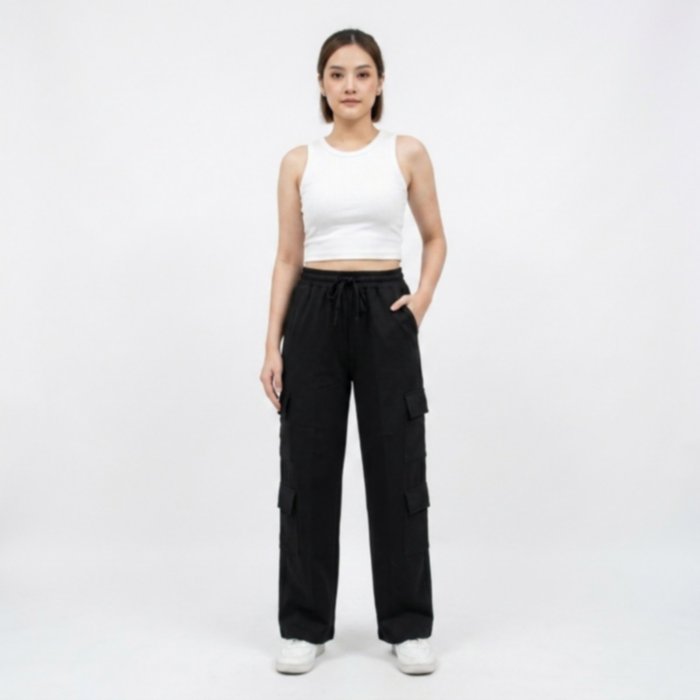 Cargo Pants - Highwaist Loose Cargo - Celana Kargo Wanita - Baggy Pants by YOUNIQ